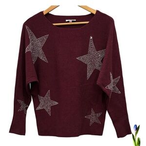 Vila Milano big Stars Sweater burgundy size L